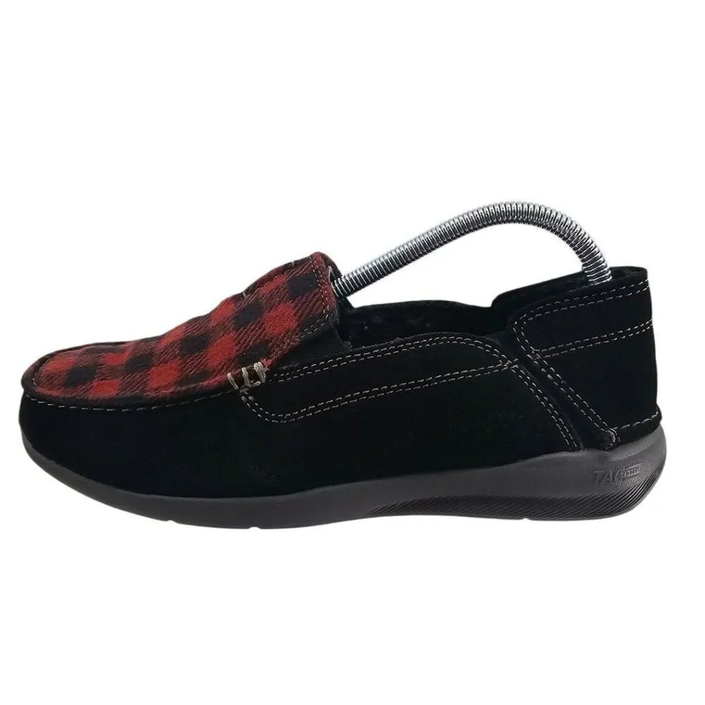 Clarks Mens 7.5  Gorwin Step Sneakers in Black Suede Buffalo Plaid NWT